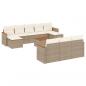 Preview: 11-tlg. Garten-Sofagarnitur mit Kissen Beige Poly Rattan