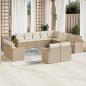 Preview: ARDEBO.de - 13-tlg. Garten-Sofagarnitur mit Kissen Beige Poly Rattan