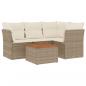 Preview: 5-tlg. Garten-Sofagarnitur mit Kissen Beige Poly Rattan