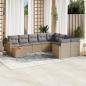 Preview: ARDEBO.de - 10-tlg. Garten-Sofagarnitur mit Kissen Beige Poly Rattan