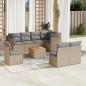 Preview: ARDEBO.de - 9-tlg. Garten-Sofagarnitur mit Kissen Beige Poly Rattan