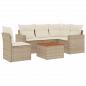 Preview: 6-tlg. Garten-Sofagarnitur mit Kissen Beige Poly Rattan