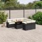 Preview: ARDEBO.de - 9-tlg. Garten-Sofagarnitur mit Kissen Schwarz Poly Rattan