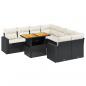 Preview: 9-tlg. Garten-Sofagarnitur mit Kissen Schwarz Poly Rattan