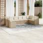 Preview: ARDEBO.de - 10-tlg. Garten-Sofagarnitur mit Kissen Beige Poly Rattan