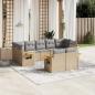 Preview: ARDEBO.de - 9-tlg. Garten-Sofagarnitur mit Kissen Beige Poly Rattan