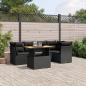 Preview: ARDEBO.de - 5-tlg. Garten-Sofagarnitur mit Kissen Schwarz Poly Rattan