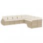 Preview: 10-tlg. Garten-Sofagarnitur mit Kissen Beige Poly Rattan