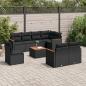 Preview: ARDEBO.de - 9-tlg. Garten-Sofagarnitur mit Kissen Schwarz Poly Rattan