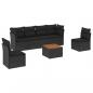 Preview: 7-tlg. Garten-Sofagarnitur mit Kissen Schwarz Poly Rattan