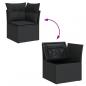 Preview: 7-tlg. Garten-Sofagarnitur mit Kissen Schwarz Poly Rattan