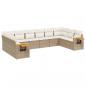 Preview: 10-tlg. Garten-Sofagarnitur mit Kissen Beige Poly Rattan