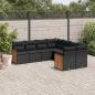 Preview: ARDEBO.de - 8-tlg. Garten-Sofagarnitur mit Kissen Schwarz Poly Rattan