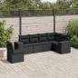 Preview: ARDEBO.de - 6-tlg. Garten-Sofagarnitur mit Kissen Schwarz Poly Rattan