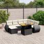 Preview: ARDEBO.de - 8-tlg. Garten-Sofagarnitur mit Kissen Schwarz Poly Rattan