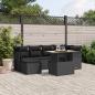 Preview: ARDEBO.de - 7-tlg. Garten-Sofagarnitur mit Kissen Schwarz Poly Rattan