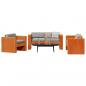 Preview: 2-tlg. Garten-Lounge-Set Wachsbraun Massivholz Kiefer