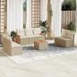 Preview: ARDEBO.de - 8-tlg. Garten-Sofagarnitur mit Kissen Beige Poly Rattan