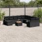 Preview: ARDEBO.de - 14-tlg. Garten-Sofagarnitur mit Kissen Schwarz Poly Rattan