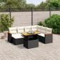 Preview: ARDEBO.de - 8-tlg. Garten-Sofagarnitur mit Kissen Schwarz Poly Rattan