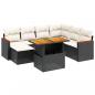 Preview: 8-tlg. Garten-Sofagarnitur mit Kissen Schwarz Poly Rattan