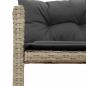 Preview: Gartensofa in L-Form mit Tisch und Kissen Hellgrau Poly Rattan