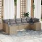 Preview: ARDEBO.de - 7-tlg. Garten-Sofagarnitur mit Kissen Beige Poly Rattan