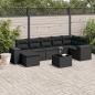 Preview: ARDEBO.de - 8-tlg. Garten-Sofagarnitur mit Kissen Schwarz Poly Rattan