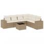 Preview: 7-tlg. Garten-Sofagarnitur mit Kissen Beige Poly Rattan