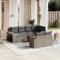 Preview: ARDEBO.de - 11-tlg. Garten-Sofagarnitur mit Kissen Grau Poly Rattan