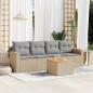 Preview: ARDEBO.de - 5-tlg. Garten-Sofagarnitur mit Kissen Beige Poly Rattan