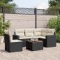 Preview: ARDEBO.de - 6-tlg. Garten-Sofagarnitur mit Kissen Schwarz Poly Rattan