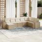 Preview: ARDEBO.de - 8-tlg. Garten-Sofagarnitur mit Kissen Beige Poly Rattan