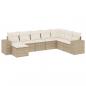 Preview: 8-tlg. Garten-Sofagarnitur mit Kissen Beige Poly Rattan