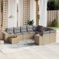 Preview: ARDEBO.de - 10-tlg. Garten-Sofagarnitur mit Kissen Beige Poly Rattan