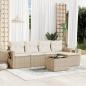 Preview: ARDEBO.de - 6-tlg. Garten-Sofagarnitur mit Kissen Beige Poly Rattan