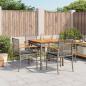 Preview: ARDEBO.de - 5-tlg. Garten-Essgruppe mit Kissen Grau Poly Rattan