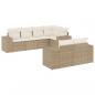 Preview: 7-tlg. Garten-Sofagarnitur mit Kissen Beige Poly Rattan