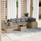 Preview: ARDEBO.de - 7-tlg. Garten-Sofagarnitur mit Kissen Beige Poly Rattan