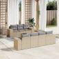 Preview: ARDEBO.de - 8-tlg. Garten-Sofagarnitur mit Kissen Beige Poly Rattan