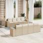 Preview: ARDEBO.de - 9-tlg. Garten-Sofagarnitur mit Kissen Beige Poly Rattan