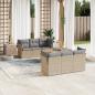 Preview: ARDEBO.de - 7-tlg. Garten-Sofagarnitur mit Kissen Beige Poly Rattan