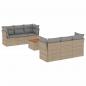 Preview: 7-tlg. Garten-Sofagarnitur mit Kissen Beige Poly Rattan