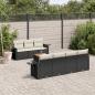 Preview: ARDEBO.de - 8-tlg. Garten-Sofagarnitur mit Kissen Schwarz Poly Rattan