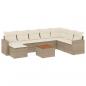 Preview: 10-tlg. Garten-Sofagarnitur mit Kissen Beige Poly Rattan