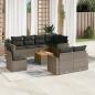 Preview: ARDEBO.de - 9-tlg. Garten-Sofagarnitur mit Kissen Grau Poly Rattan