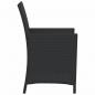 Preview: 3-tlg. Bistro-Set mit Kissen Schwarz Poly Rattan