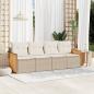 Preview: ARDEBO.de - 4-tlg. Garten-Sofagarnitur mit Kissen Beige Poly Rattan