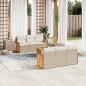 Preview: ARDEBO.de - 7-tlg. Garten-Sofagarnitur mit Kissen Beige Poly Rattan