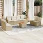 Preview: ARDEBO.de - 9-tlg. Garten-Sofagarnitur mit Kissen Beige Poly Rattan